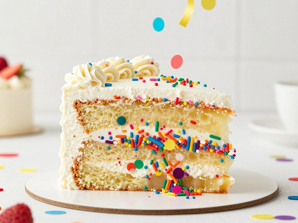 confetti birthday cake with rainbow sprinkles inside confetti birthday cake with rainbow sprinkles inside