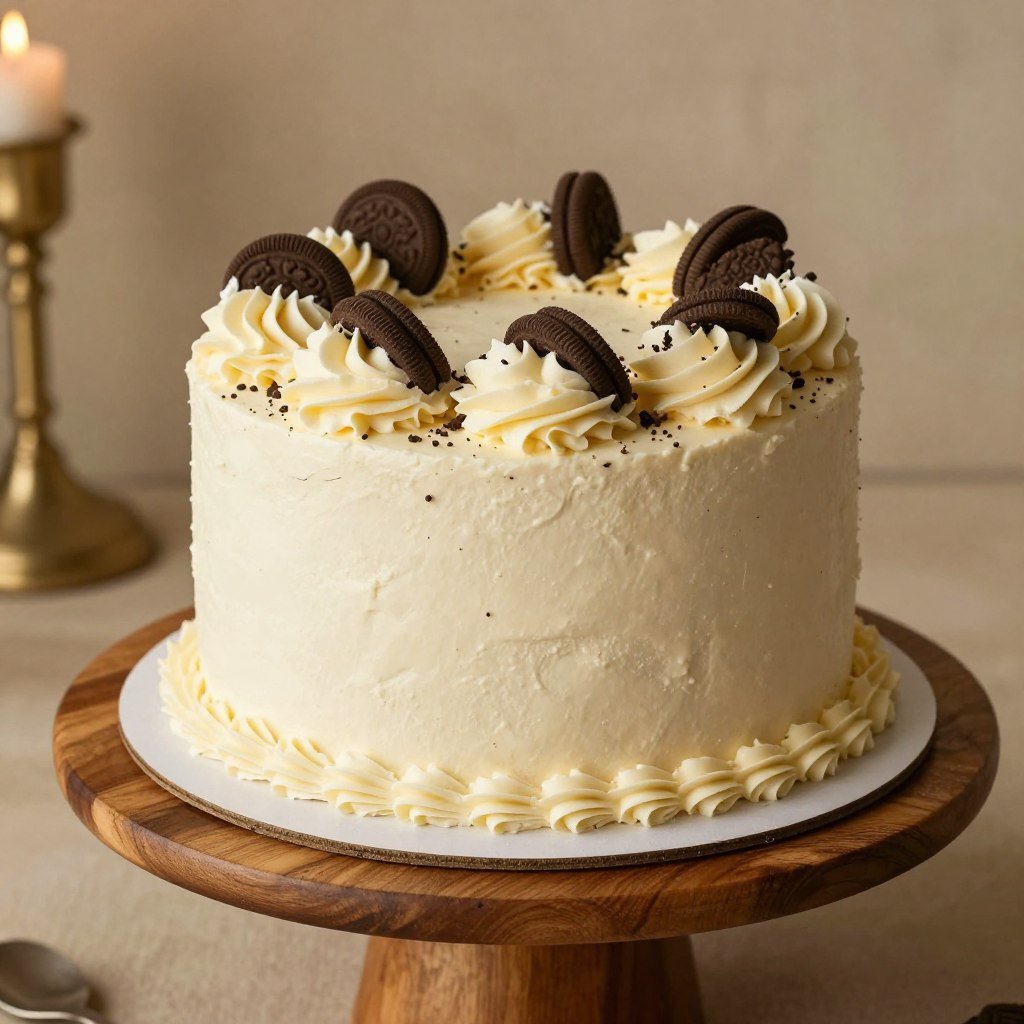 cookies and cream vintage cake from 1970s era