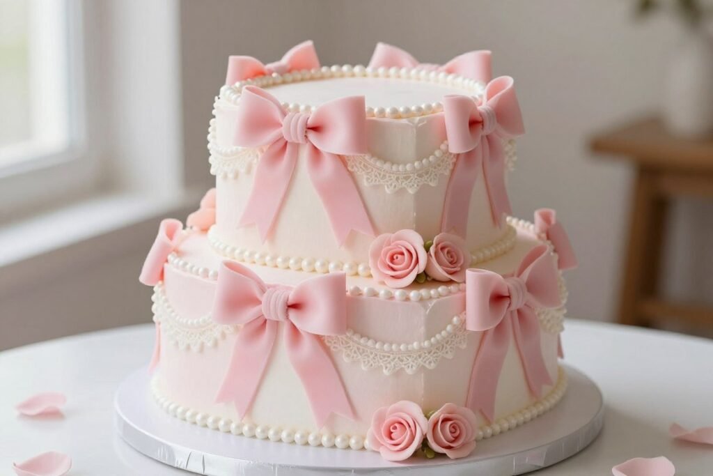 coquette aesthetic birthday cake