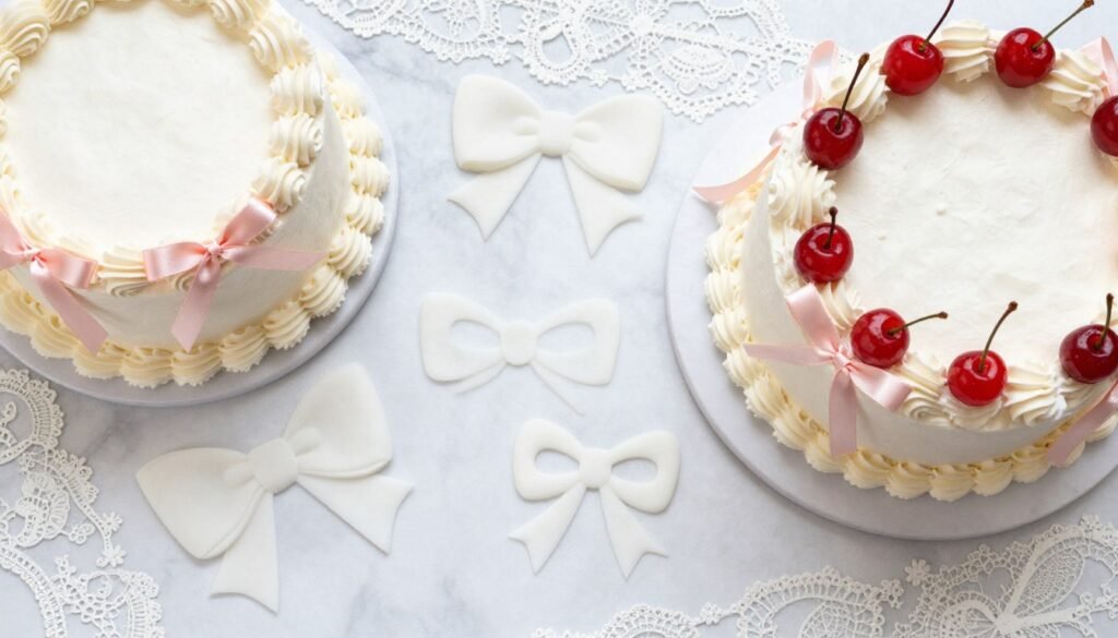 coquette aesthetic cake elements including cherries, bows, and vintage details coquette aesthetic cake elements including cherries, bows, and vintage details