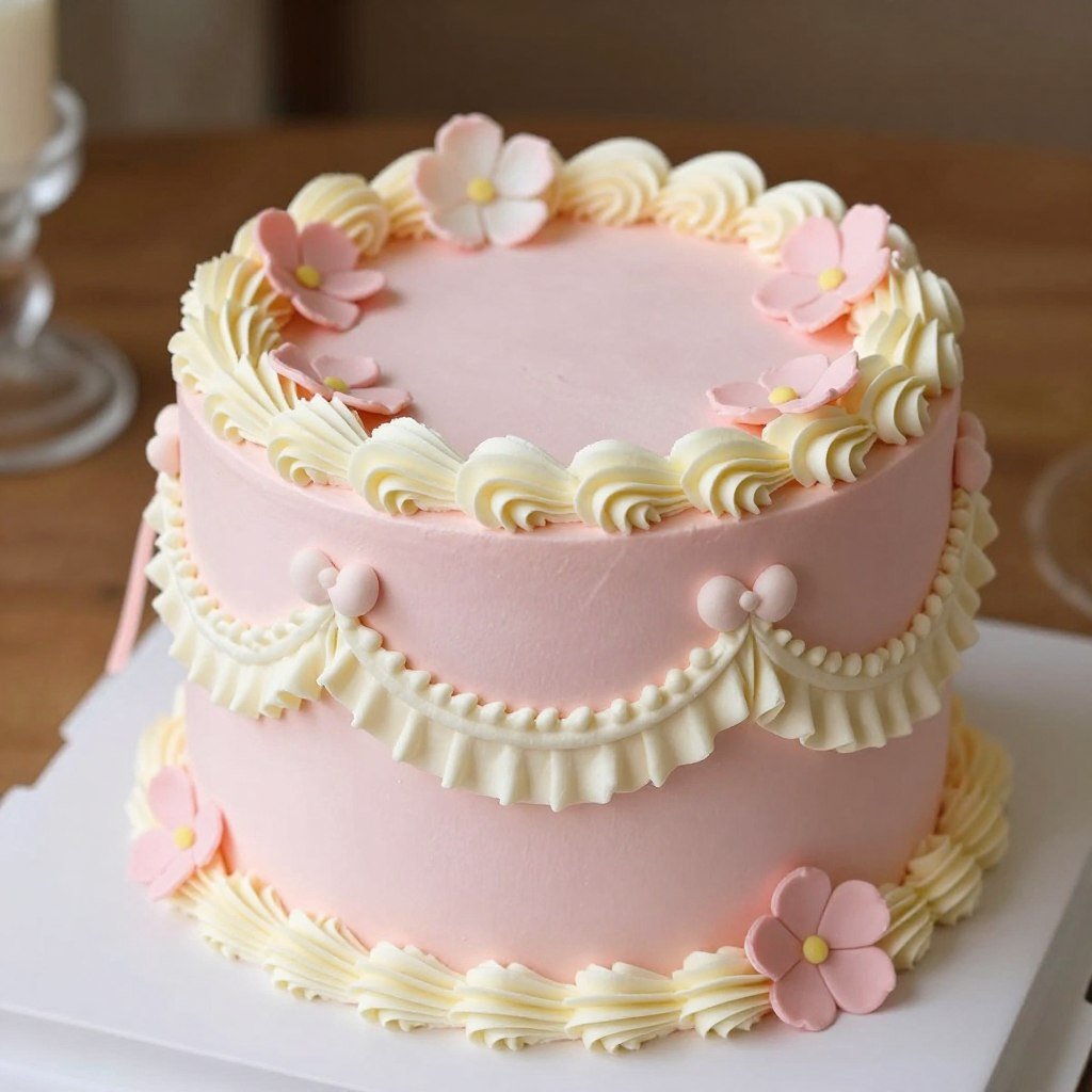 coquette birthday cake with romantic elements