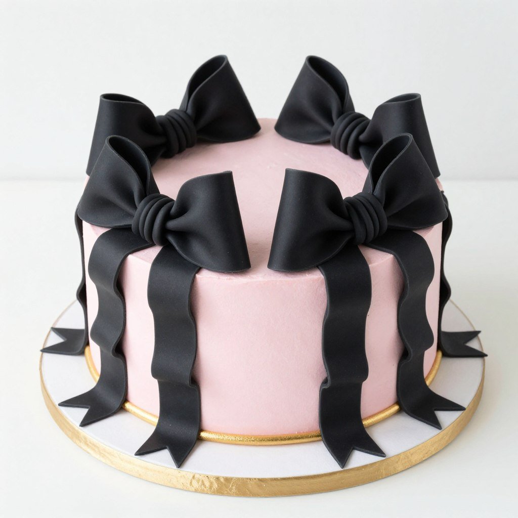 coquette cake decorated with black bows coquette cake decorated with black bows