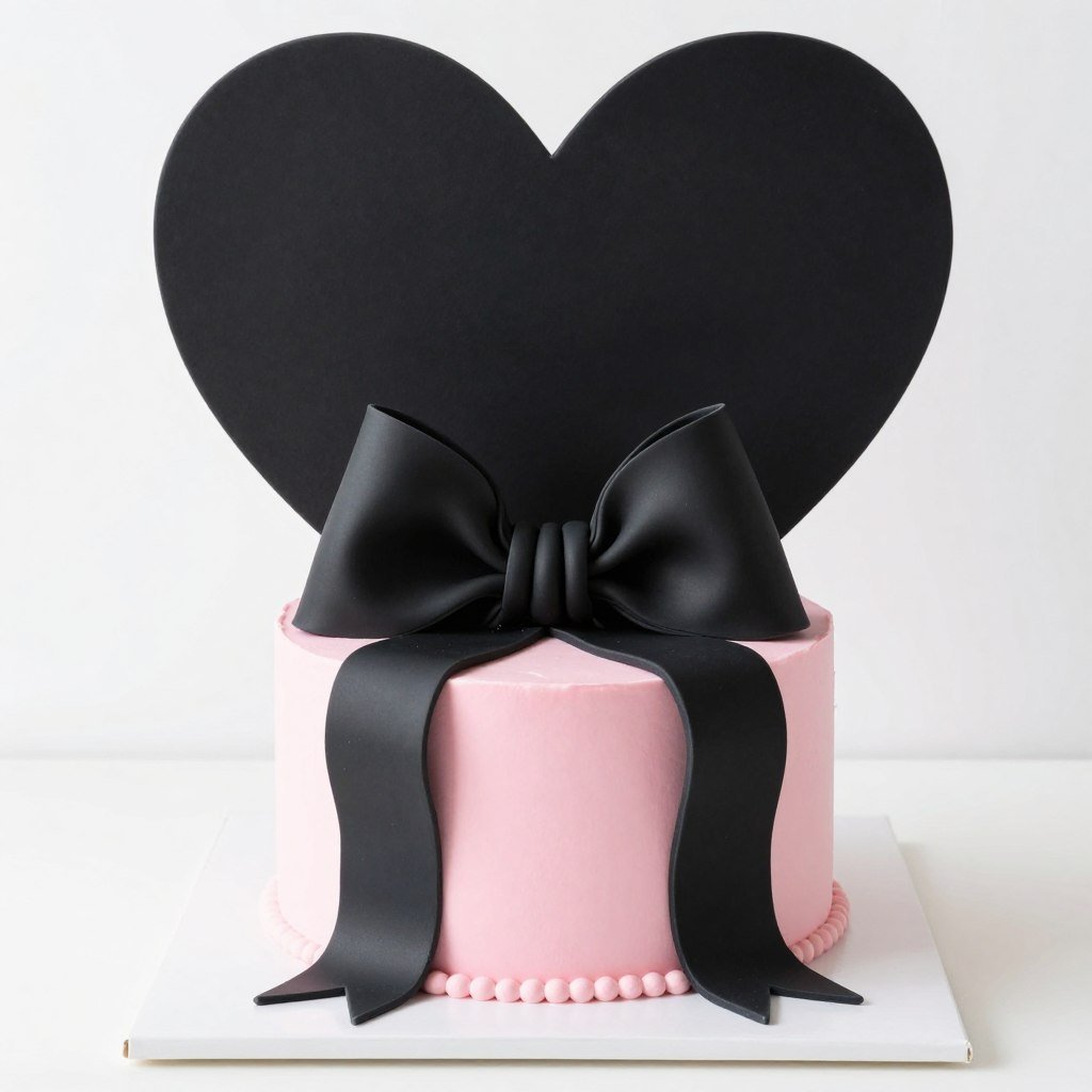 coquette cake with heart and bow combination coquette cake with heart and bow combination