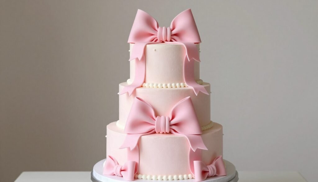 coquette cake with multiple bow styles