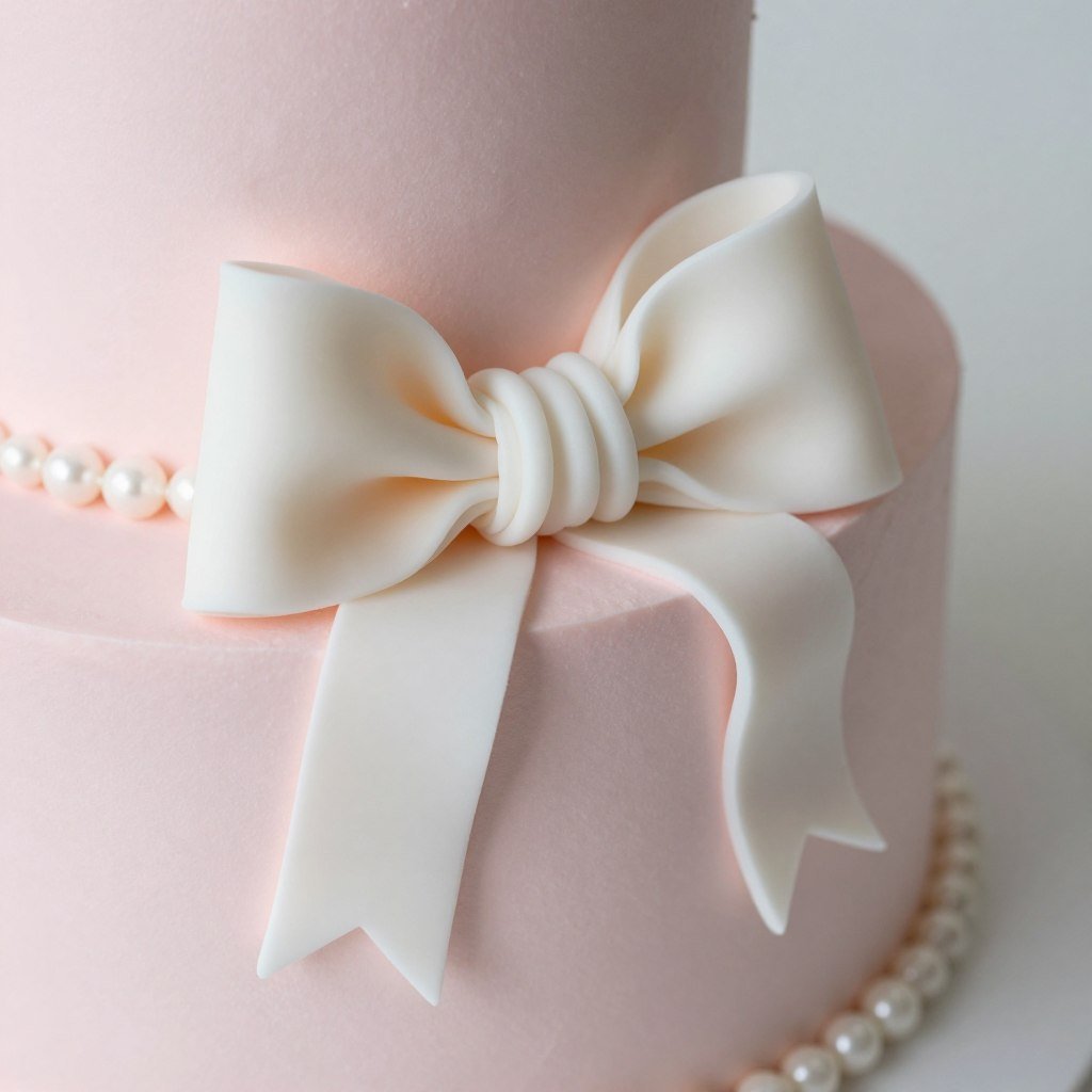 coquette cake with pearl details