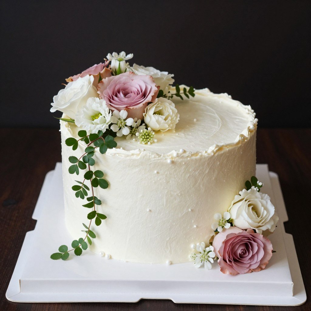 corner flower accent cake