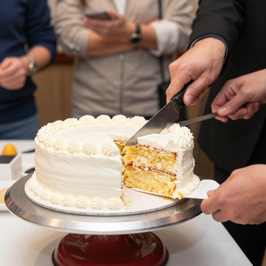 cutting birthday cake serving celebration cutting birthday cake serving celebration