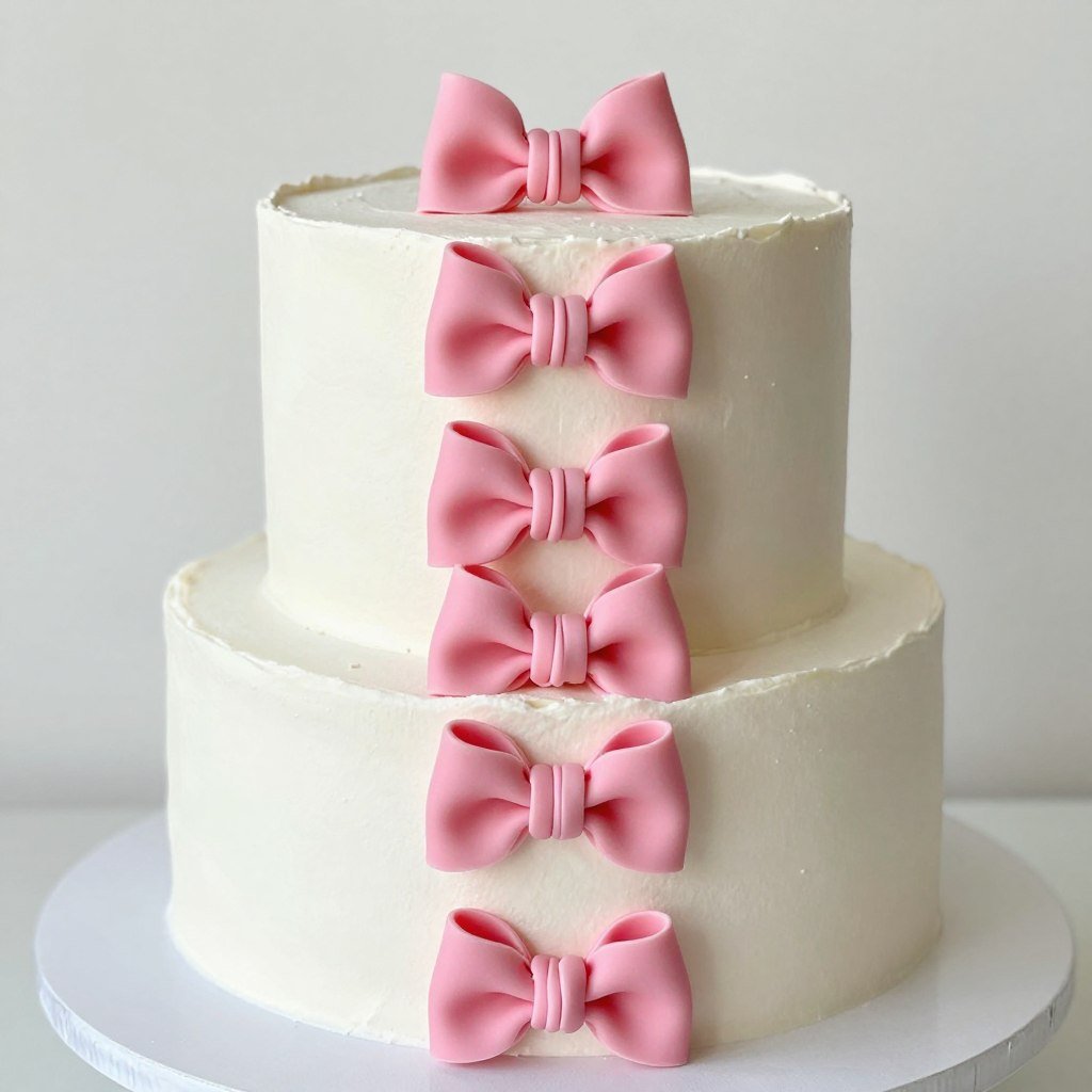 delicate fondant bow details