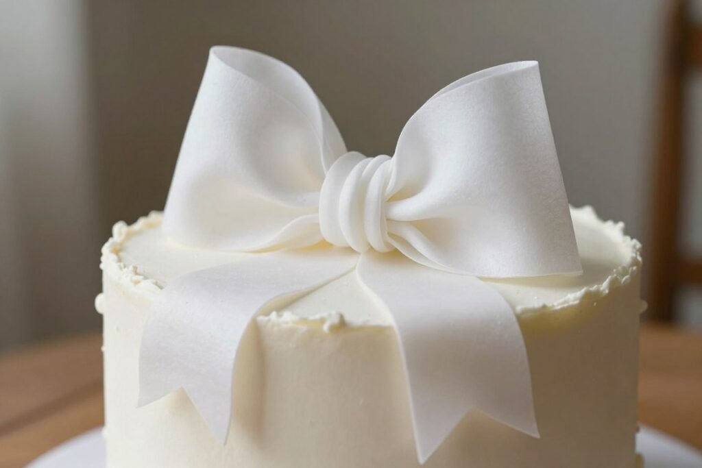 delicate wafer paper bow