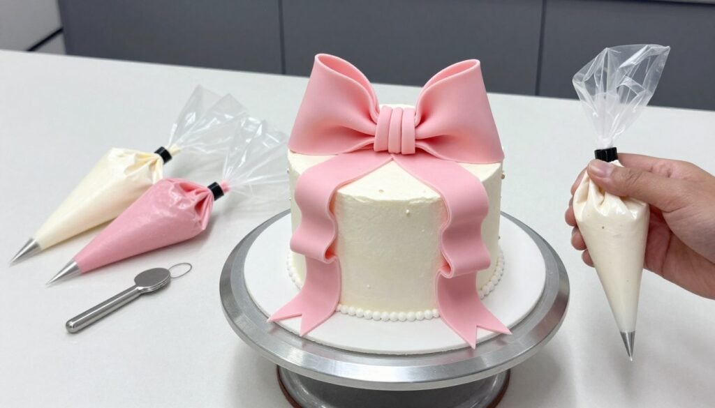 diy coquette cake making process