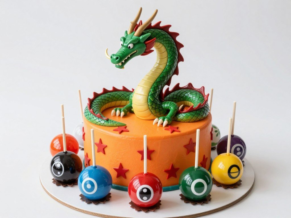 dragon ball z seven dragon balls birthday cake design orange spheres dragon ball z seven dragon balls birthday cake design orange spheres