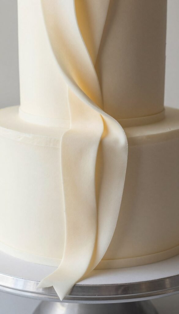 draped fondant ribbon cascade