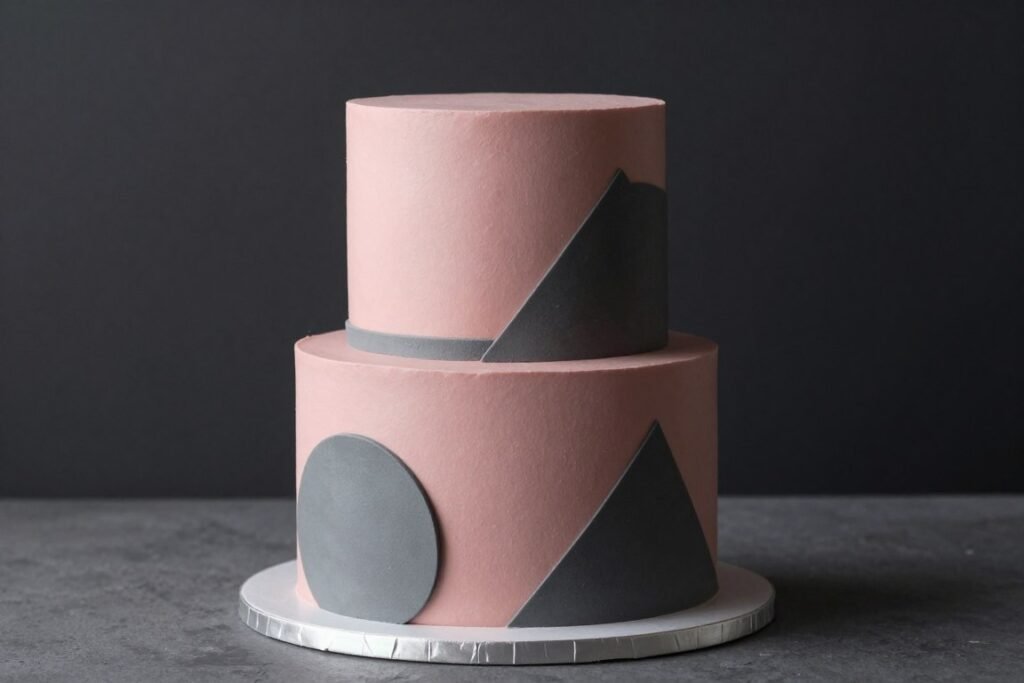 dusty rose and grey elegant birthday cake