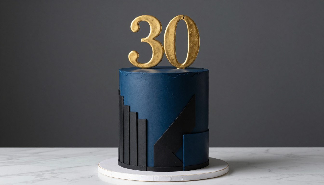 elegant 30th birthday cake for him with modern design
