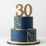 elegant 30th birthday cake for men with gold accents