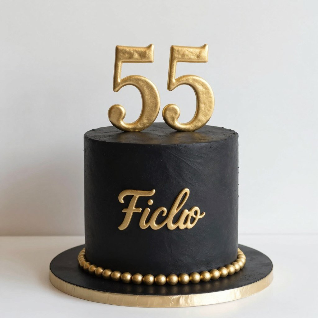 elegant black and gold square cake for 50th birthday elegant black and gold square cake for 50th birthday