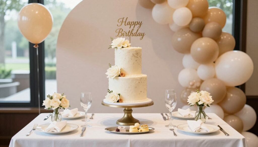 elegant cake display setup for party