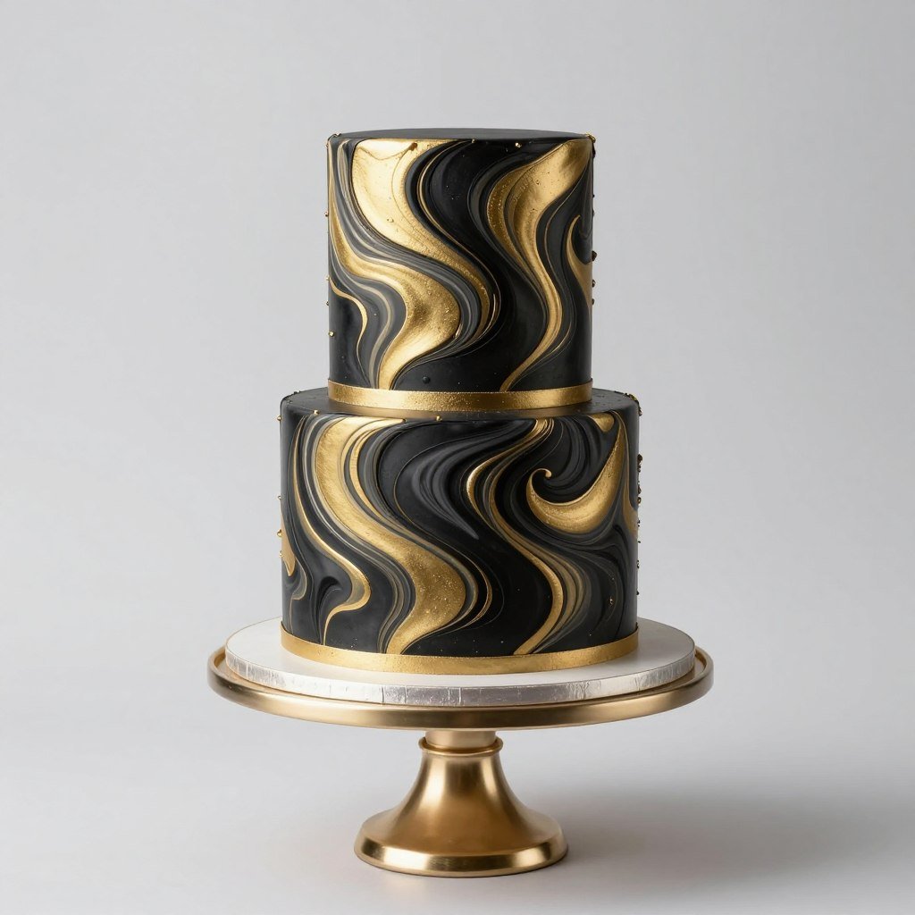 elegant marbled fondant birthday cake with sophisticated design elegant marbled fondant birthday cake with sophisticated design