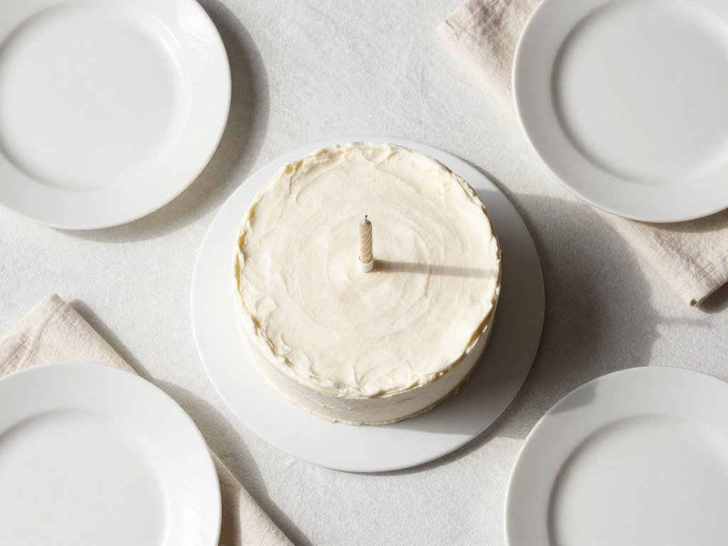elegant minimalist birthday cake photography showing simple design elements