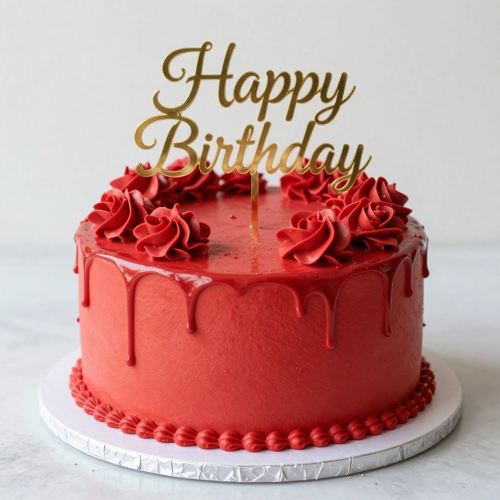 elegant red cake for milestone birthday elegant red cake for milestone birthday