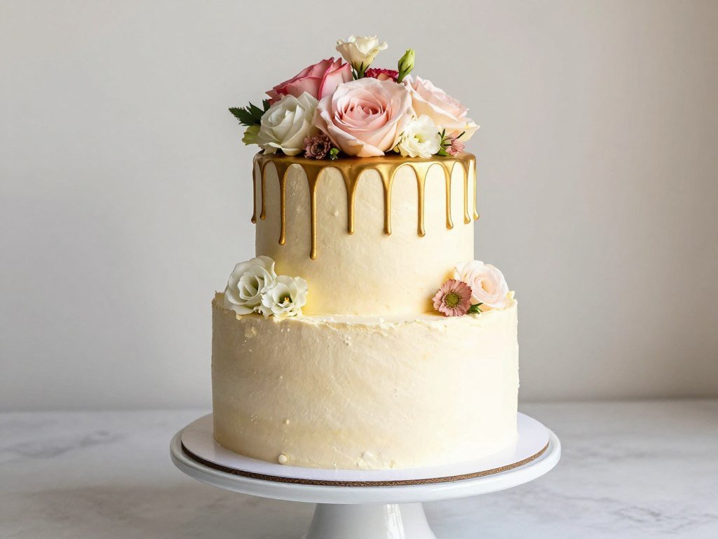elegant round birthday cake with professional decoration elegant round birthday cake with professional decoration