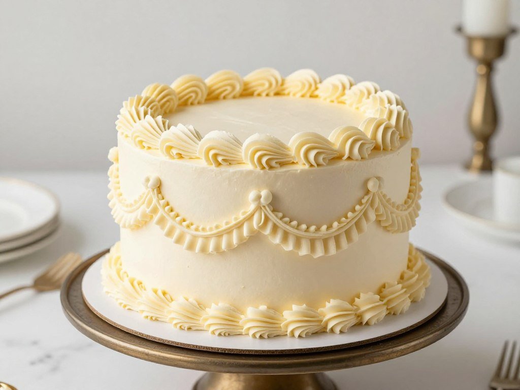 elegant vintage birthday cake with classic design elements for men's celebration