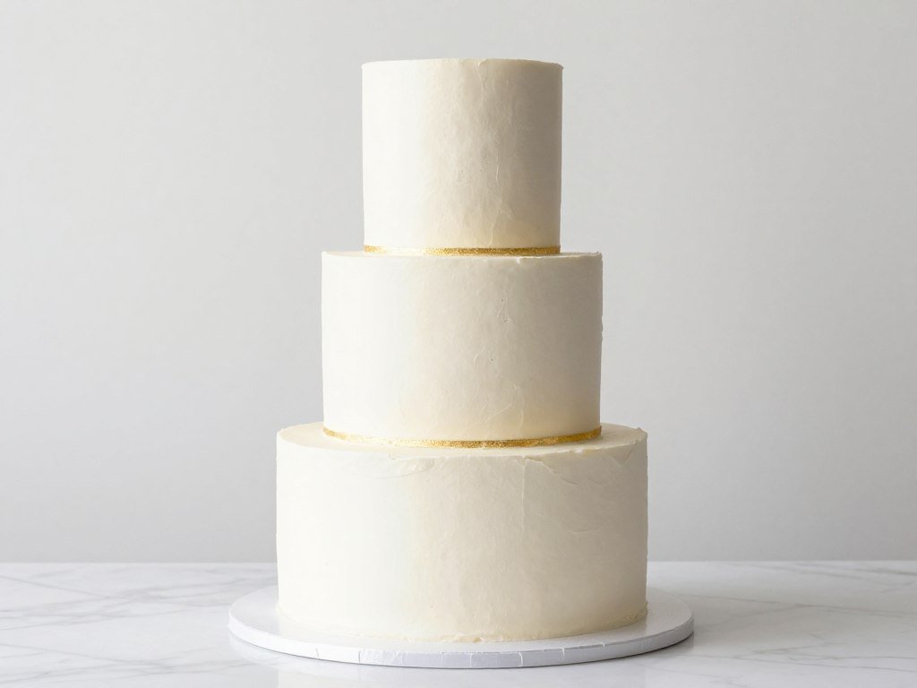 elegant white birthday cake designs with minimal decoration on marble surface
