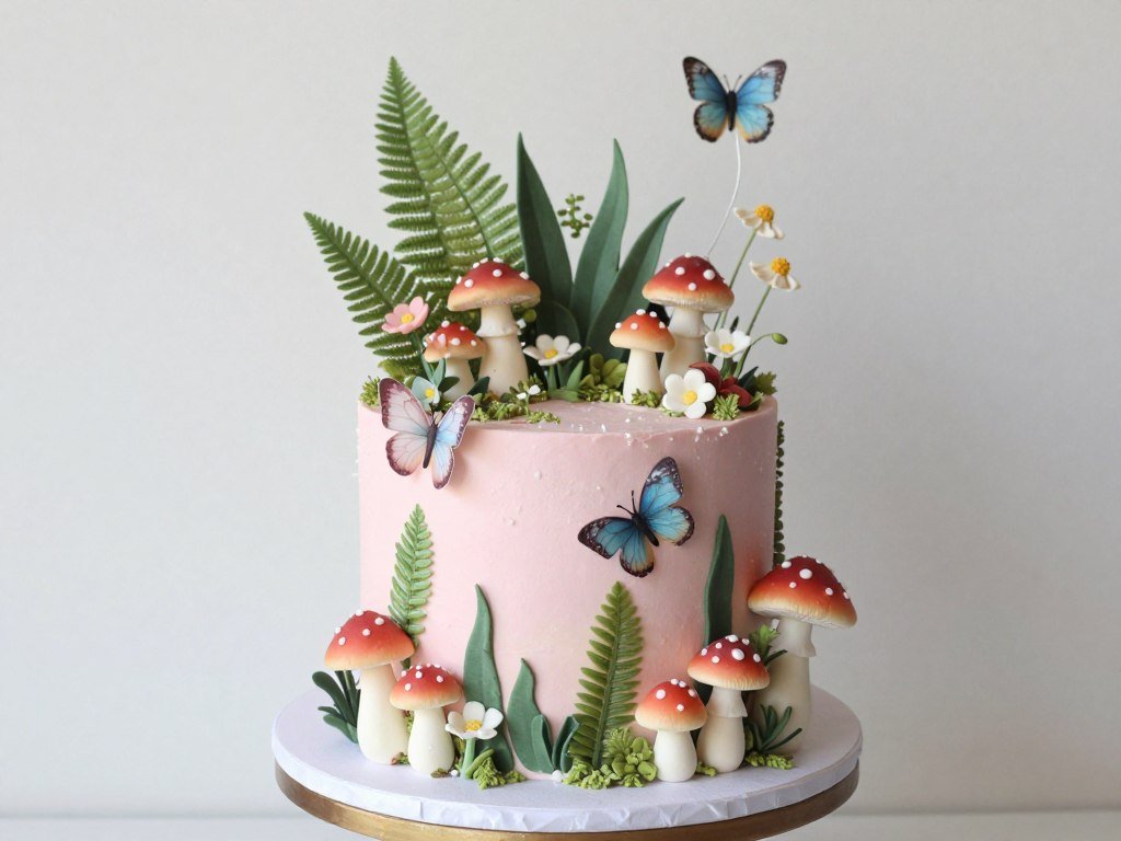 enchanted forest themed fondant cake with woodland elements enchanted forest themed fondant cake with woodland elements