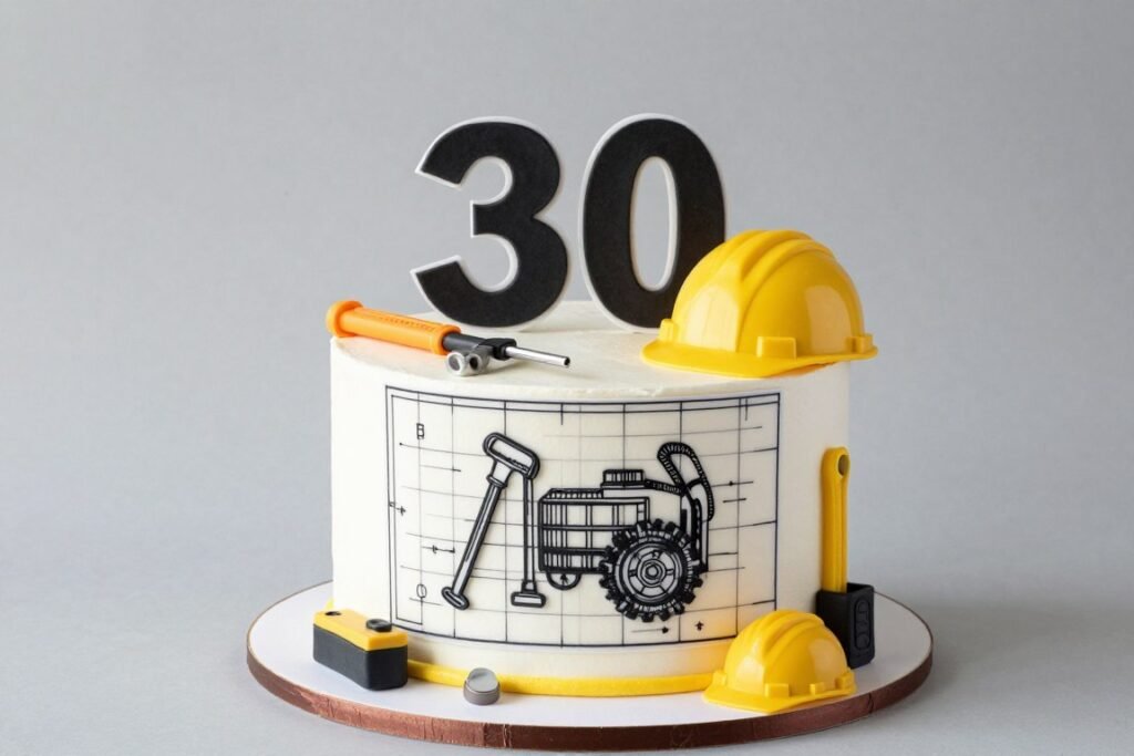 engineering construction birthday cake for men