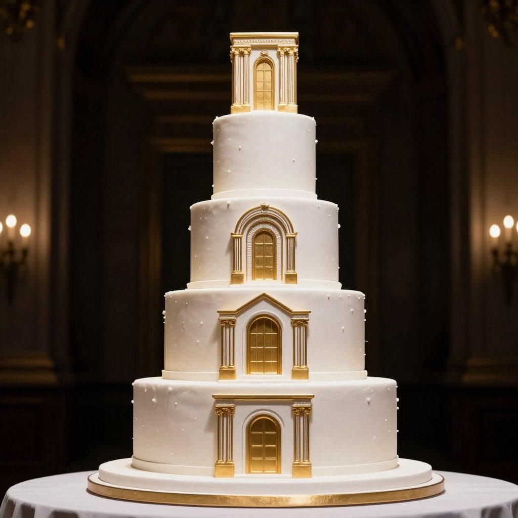 five tier birthday cake architectural grand design