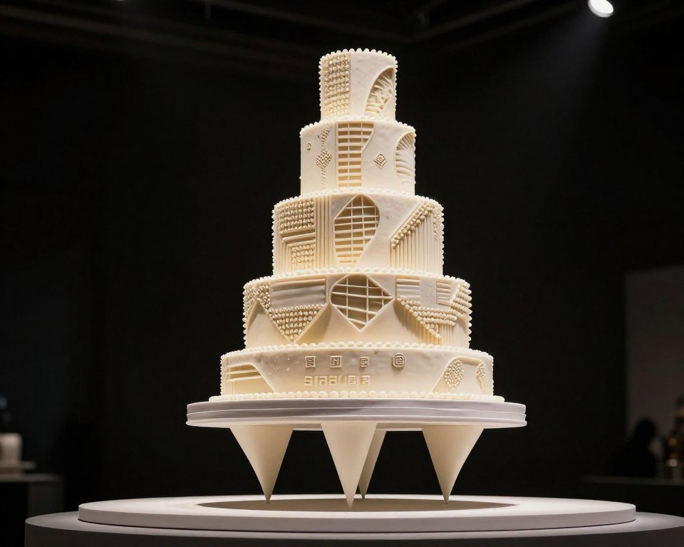floating tier birthday cake modern illusion design
