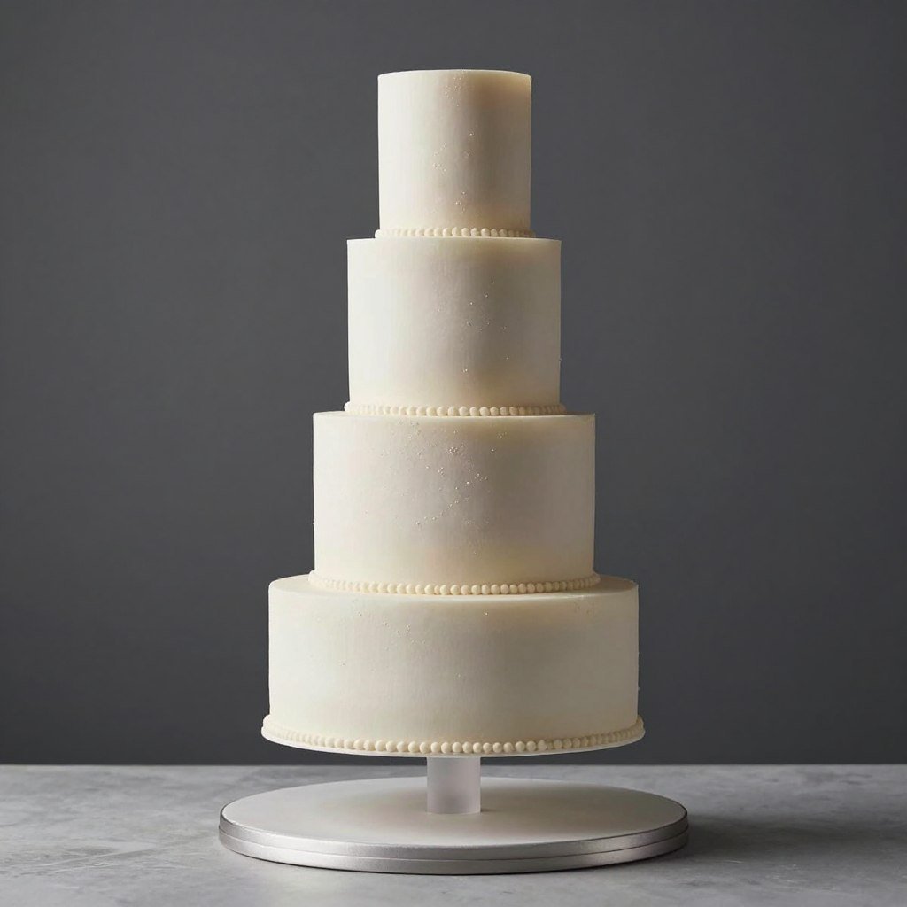 floating tier birthday cake with clear supports