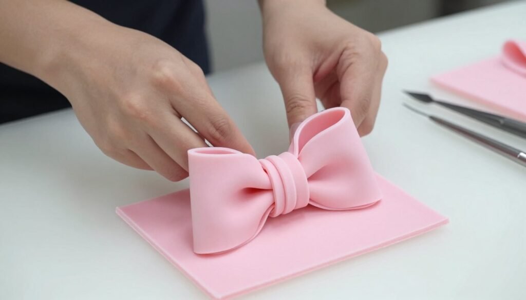 fondant bow making technique demonstration