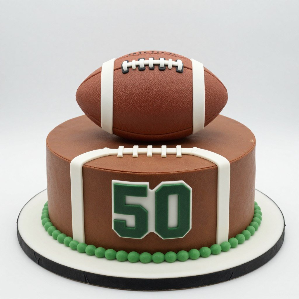 football shaped 50th birthday cake for men