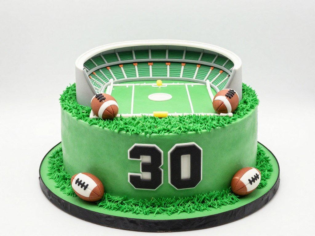 football themed 30th birthday cake for men