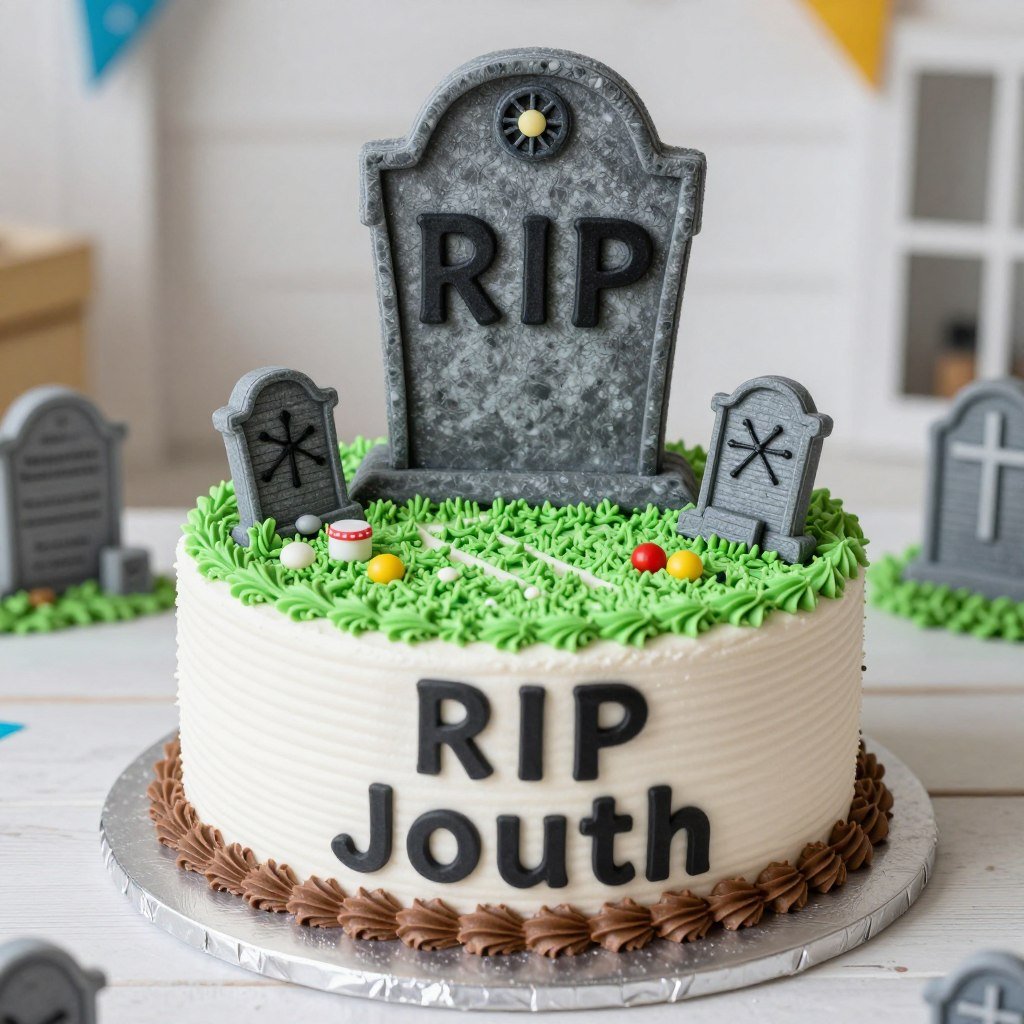 funny over the hill birthday cake