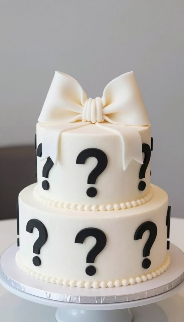 gender reveal bow cake design