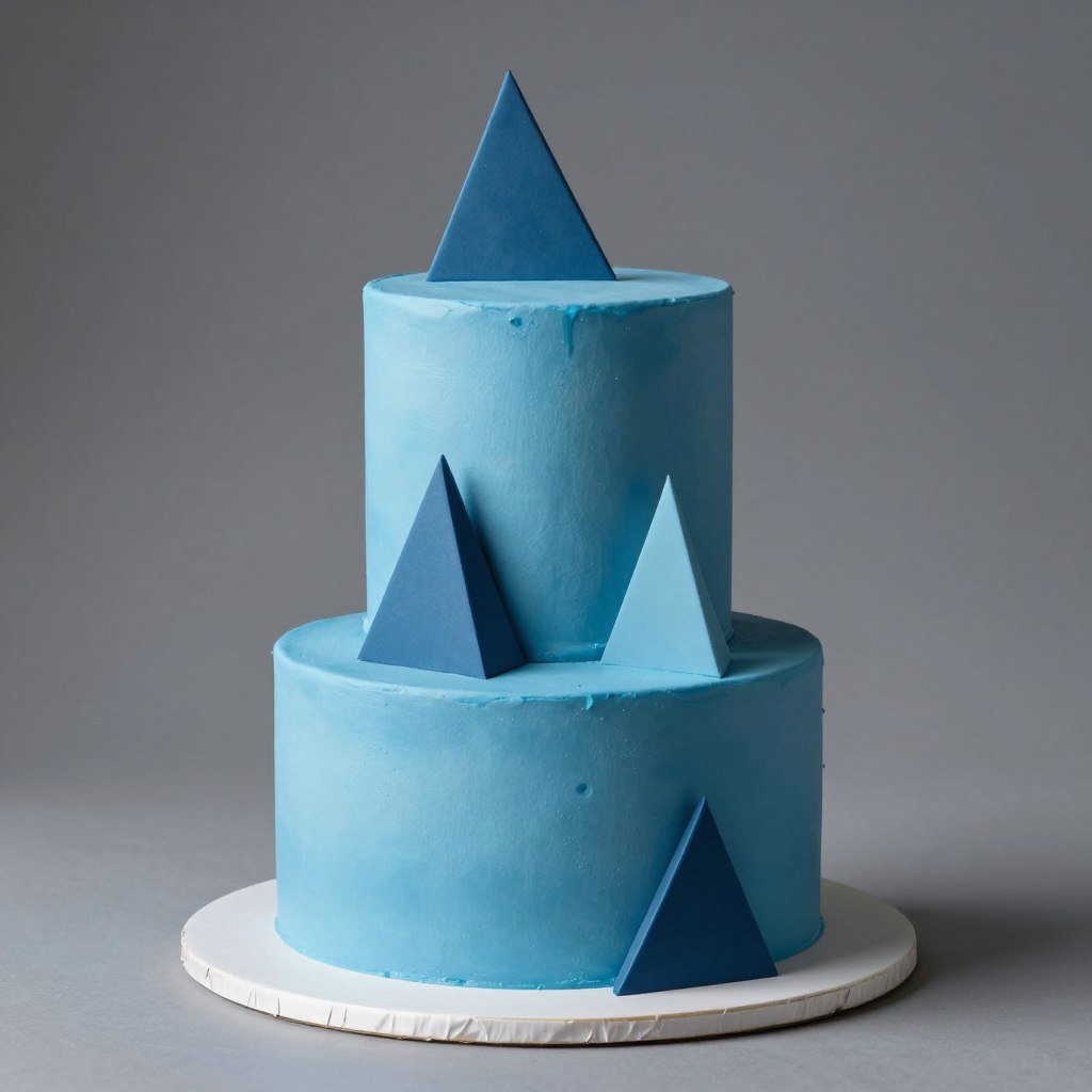 geometric blue birthday cake modern design geometric blue birthday cake modern design