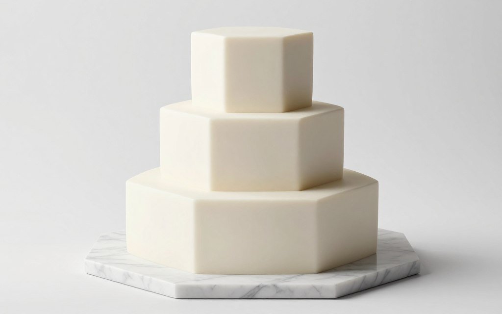 geometric minimalist birthday cake design 2026
