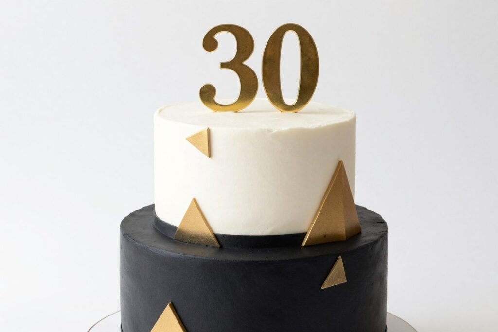 geometric modern cake with sharp angles