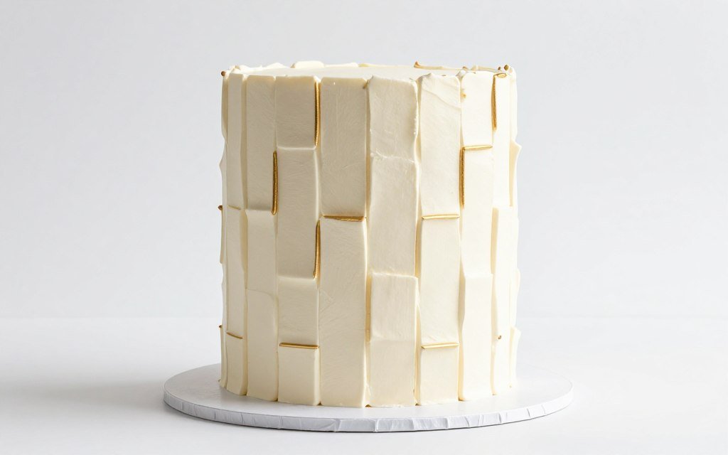 geometric pattern buttercream cake