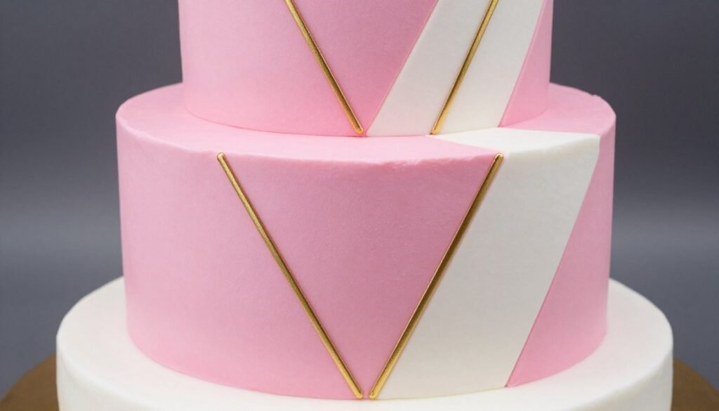 geometric pink birthday cake with gold accents geometric pink birthday cake with gold accents