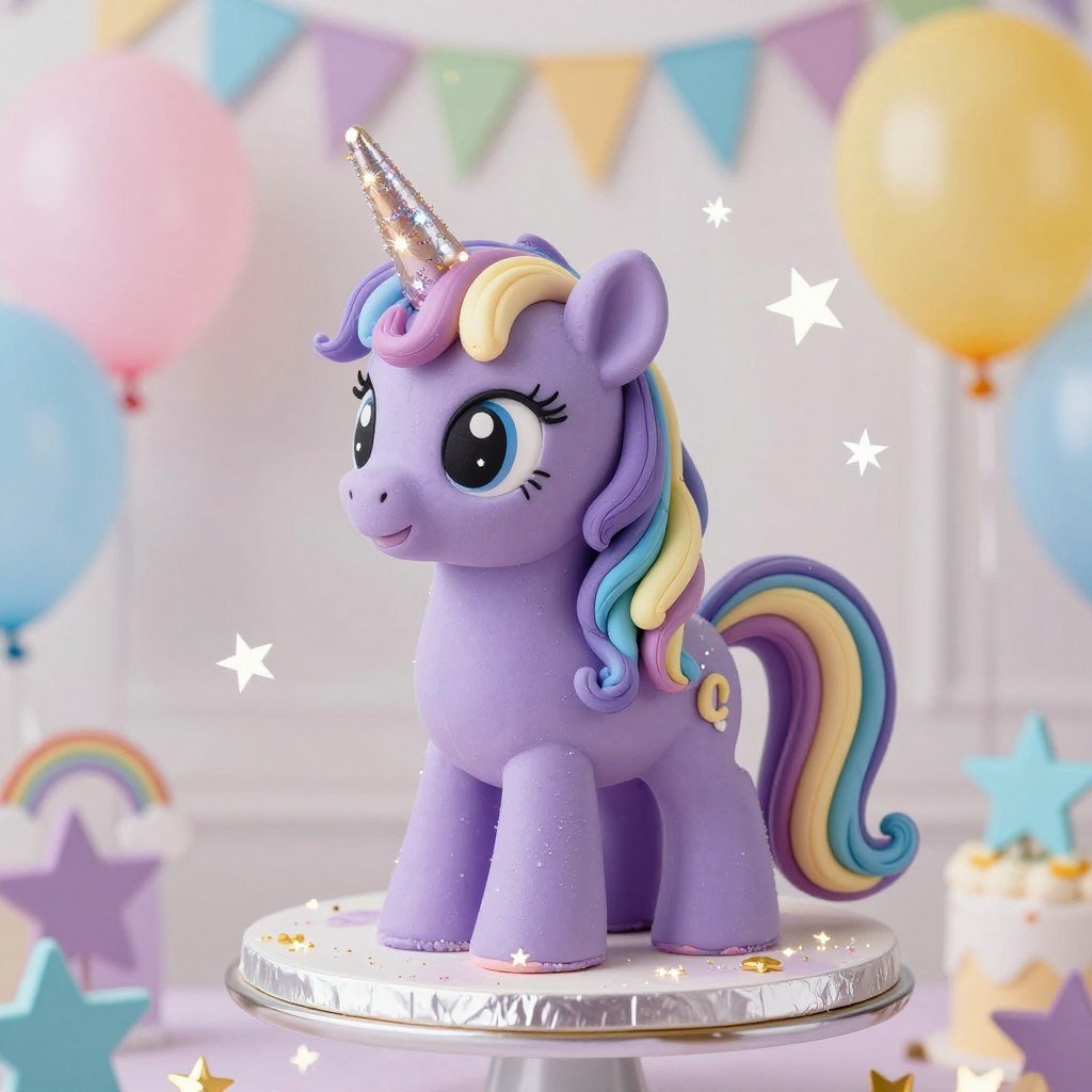 girly purple rainbow unicorn cake design