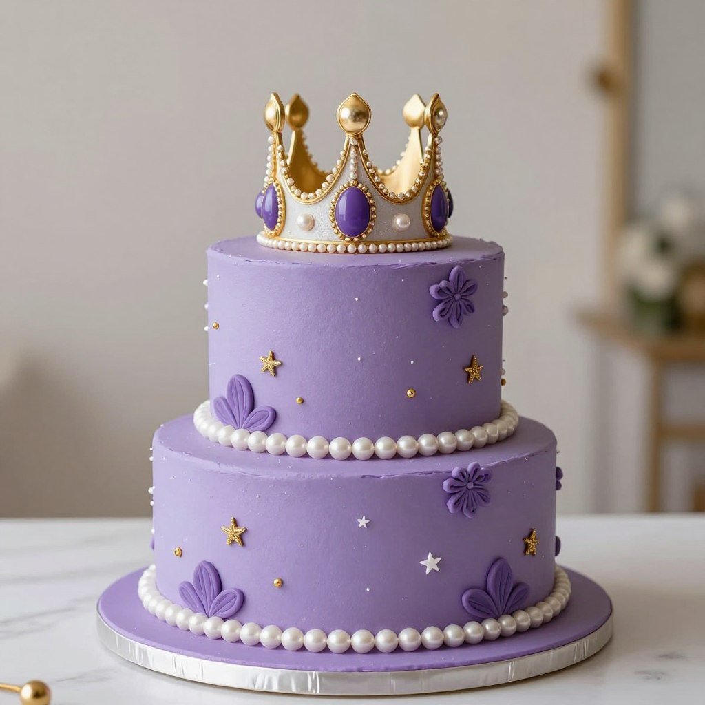 girly purple royal birthday cake aesthetic