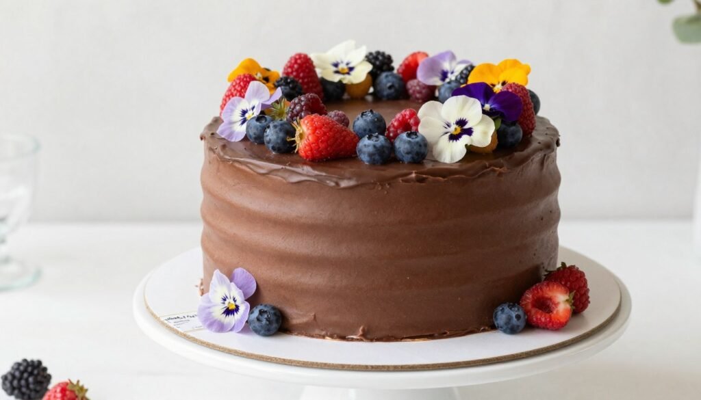 gluten free birthday cake decorated elegantly