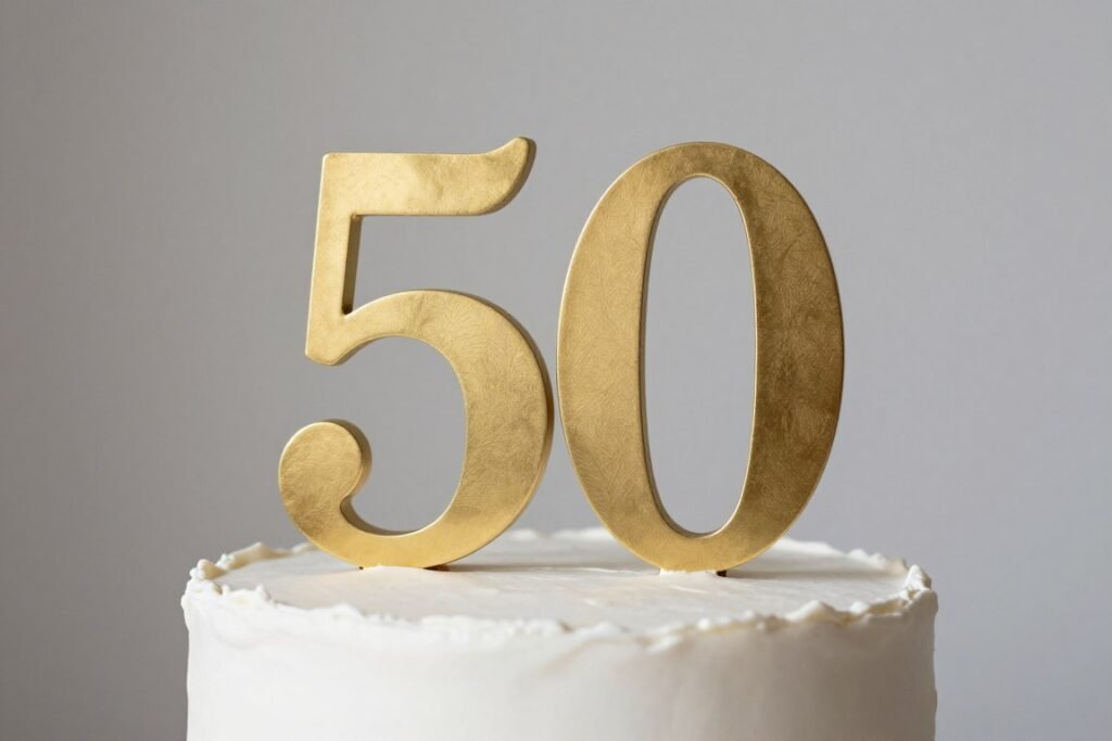 gold number 50 cake topper