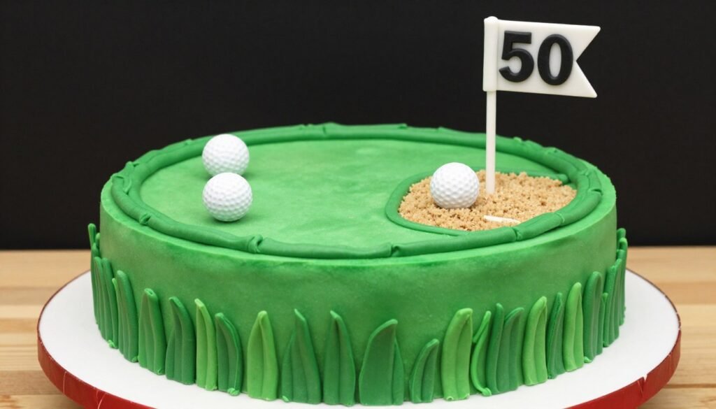 golf themed 50th birthday cake for men