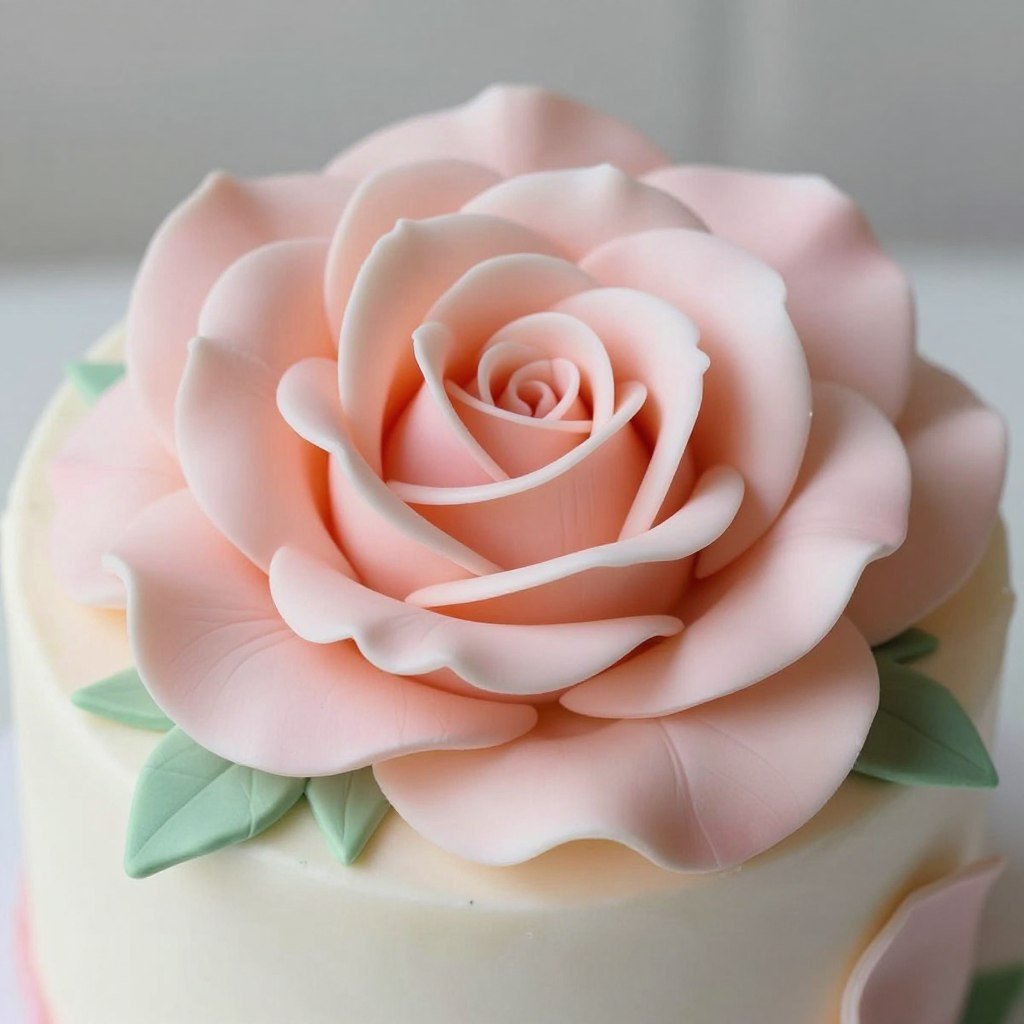 gumpaste roses on elegant birthday cake