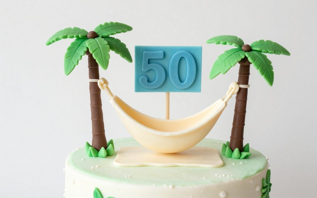 hammock and relaxation themed birthday cake