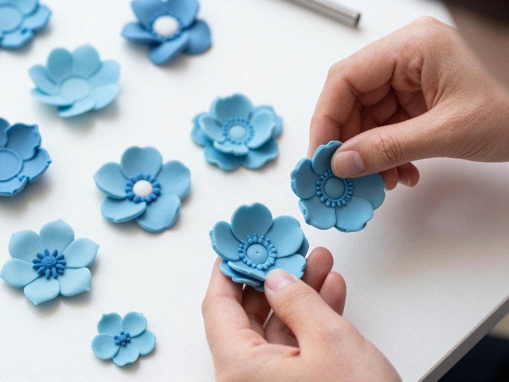 handmade sugar flowers for blue cake handmade sugar flowers for blue cake